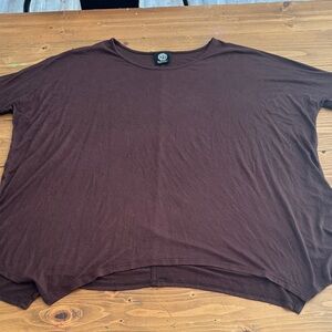 Bobeau Chocolate Brown‎ Short Sleeve Top